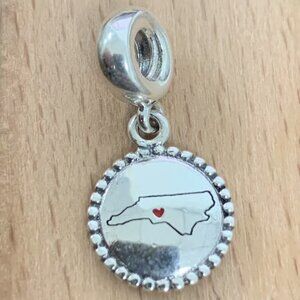 Pandora North Carolina Map Exclusive Charm, S925 Silver Bracelets